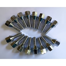 Bijon Takımı Krom Kaplı M12x1.75 - Aa 17mm Diş/boy 28/55mm, 16 Ad