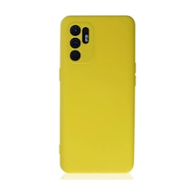 Oppo Reno 6 Uyumlu Kılıf Nano İçi Kadife Silikon - Sarı1