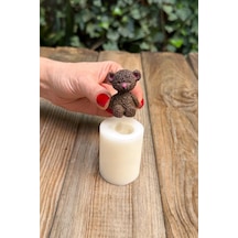 Tüylü Ayı Mini Silikon Mum Kalıbı Çok Renkli