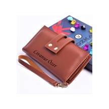 Ozka Leather Collection Taba Çift Çıtçıtlı Model Trend Kadın Cüzdanı