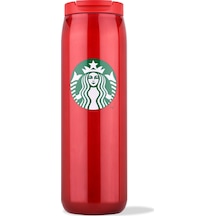 Starbucks Kırmızı Parlak Paslanmaz Çelik Termos 473 Ml Kırmızı