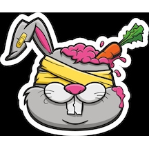Gözleri Bağlı Tavşan Sticker 10x10 Cmrenkli Sticker