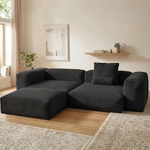 Relax Köşe Koltuk Takımı Sünger Koltuk Kanepe Divan Siyah