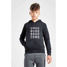 Tshirthane Anime One Punch Man Baskılı Unisex Çocuk Kapüşonlu Siyah Sweat (534673020) Siyah