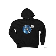 Vinyl World Siyah Fermuarlı Kapşonlu Sweatshirt Siyah