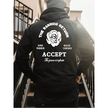 Coko Serisi Floral & Slogan Graphic Drawstring Hoodie