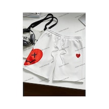 Tarzsokak Y2k Unisex Yaz Şort Bermuda Harajuka Anime Retro Kod-11464 Beyaz