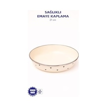 Black Cupid Emaye Bowl Tabağı - Bowl Kase - Salata Kasesi - Sunum Kasesi Açık Mavi