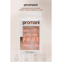 Airbrush Nails Almond - Takma Tırnak Pembe 100 Adet