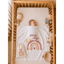 İsim Baskılı Kız Bebek Battaniyesi %100 Pamuk Çift Kat Penye 80x80 Cm Ham Bez Kıyafet Kesesi Yenidoğan Hediyesi 1062bk0x