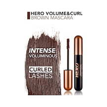 Hero Volume & Curl Yoğun Hacim Veren Nemlendirici Etkili Kahverengi Maskara Çok Renkli