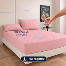 Pudra Kapitone Sıvı Geçirmez Yatak Koruyucu Fitted Alez Çarşaf%100 Pamuk 160x200 Diğer