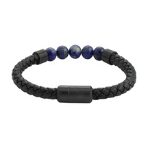 Zippo Braided Leather W Bead Bracelet 20cm