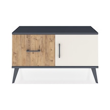 Arges Şifonyer Tek Raflı Tek Çekmeceli Tek Kapaklı 88x30x48 Antrasit-aytaşı/çam Aytaşı/çam