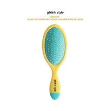 Glide'n Style Groom Islak ve Kuru Saç Açma Tarama Fırçası Sarı GS-240
