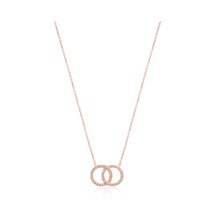 Cosar Silver 925 Ayar Zirkon Taşlı Yuvarlak Desenli Kolye Rose