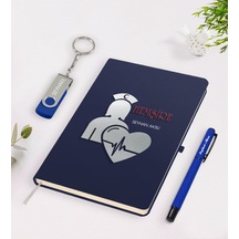 Kişiye Özel Hemşire Temalı Lacivert Defter Kalem 32Gb Usb Bellek N11.1246