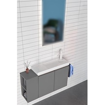 Orka Ferla 80 Alt Modül + Lavabo Mat Gri Diğer