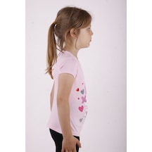 Toontoy Kids Toontoy Kız Çocuk Kalpli Tavşan Baskılı Tişört Pembe