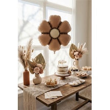 Mat Karamel Papatya Retro Folyo Balon Doğum Günü Baby Shower Bahar Temalı Konsept Parti Süsleme Vintage Dekorasyon Balonu Çok Renkli