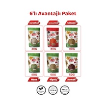 6 Lı Avantajlı Gurme Baharat Seti Karabiber30, Pul Biber40, Kimyon40, Nane50, Kişniş50, Sumak50 Gr