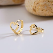 Goldkupe 14 Ayar Minik Kalp Halka Altın Küpe 1,13 Gr-3037