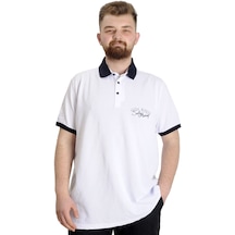 Mode Xl Büyük Beden Erkek Polo T-shirt Saılıng 23344 Beyaz 001