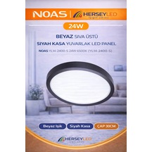 Noas 24w Beyaz Sıva Üstü Sıyah Kasa Yuvarlak Led Panel Noas Yl14-2400-s 24w 6500k Beyaz Işık