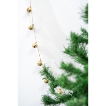 Yılbaşı Jüt İp Gold Yuvarlak Çanlı Zincir Noel Çam Ağaç Süsü Gold - 667570825