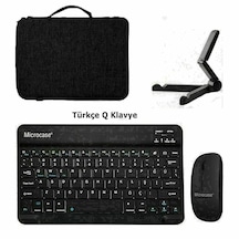 Microcase Apple iPad Air 11 2026 İle Uyumlu Tablet İçin Türkçe Bluetooth Klavye+mouse+tablet Standı-siyah Al8126