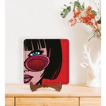 Bk Gift Pop Art Tasarımlı Ahşap Standlı Puzzle Çerçeve-24