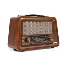 Gerçek Ahşap Eskitme Görünümlü Bluetooth Hoparlör Mp3 Çalar Müzik Kutusu Nostaljik Radyo