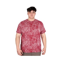 Mode Xl Büyük Beden Erkek T-shirt Bisiklet Yaka Aşındırma Baskı U20037 Bordo Bordo