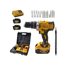 Prohummer Ph031 88vf Darbeli Çift Akülü Şarjlı Matkap Seti - Sarı Seri
