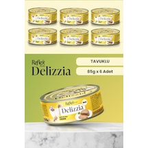 Reflex Plus Delizzia / Kıyılmış Tavuklu Yetişkin Kedi Maması 85g X 6 Adet