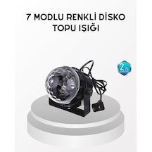 7 Renk Modlu Müzik Sensörlü Disko Topu - Led Işıklı Parti Aydınlatması Renkli