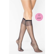 12 Adet Süper Ince 15 Den Mat Pantolon Çorabı Siyah Çok Renkli