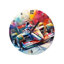 Formula 1 Aracı Akarlı Duvar Saati Çok Renkli