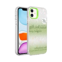 More Tr Apple Uyumlu iPhone 12 Uyumlu Mermer Desenli Mtr Marbello Kılıf-yeşil