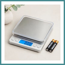 Bezos Mini Hassas Tartı 3000g/0.01g Şeffaf Kapak, Pilli Mac