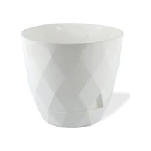 Omnipazar Krs-451 Yakamoz Tabaklı Plastik Saksı Takımı 0.65 Litre No 1 Beyaz