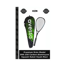 Premium Ürün Model Srk-250 Carbon-aleminyum Squash Raket Siyah-mavi Mavi - Siyah