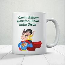 Canım Babam Baskılı Babalar Günü Kupa Bardak Kahve Kupa Bardak-5 Beyaz