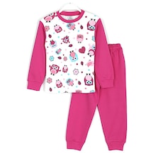 Kuş Desenli Pamuklu Kız Çocuk Pijama Takımı 4 - 10 Yaş Pembe
