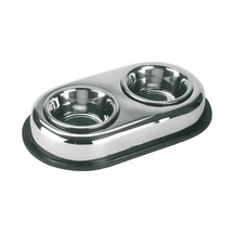 İkili Paslanmaz Çelik Köpek Mama Kabı 2 x 450 ML