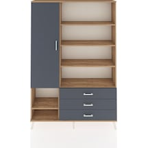 Arges Dolap 9 Raflı 3 Çekmeceli Tek Kapaklı 132x30x195 Çam-antrasit/antrasit Antrasıt/antrasıt