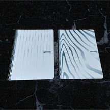 1 Adet Kareli + 1 Adet Çizgili A4 80 Yaprak Plastik Kapak Telli Defter 300 Micron Kapak 70 Gr Kağıt Çok Renkli