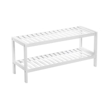 Bambudan Yapılmış Ayakkabı Rafı, 2 Seviyeli Ayakkabı Rafı, Ayakkabı Düzenleyici, Ayakkabı Rafı, Bitkiler, Kitaplar, Oturma Odası, Koridor, Yatak Odası, Banyo, 70 X 26 X 33 Cm, Beyaz Lbs02wt Belirtilmemiş
