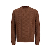 Jack & Jones Jprblucallum Cable Knıt Crew Neck Turuncu