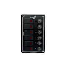 Tekne Karavan 6lı Sigorta Paneli Otomatik - Marin Sigorta Paneli Siyah